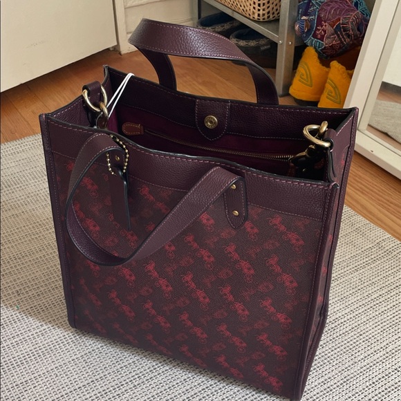 Coach Burgundy Tote Bag - Picture 1 of 5